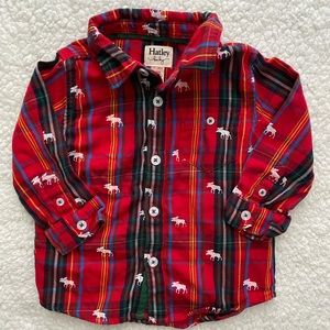 🌷 5 for $10 🌟ships free over $25 Hatley baby plaid button down shirt with moose